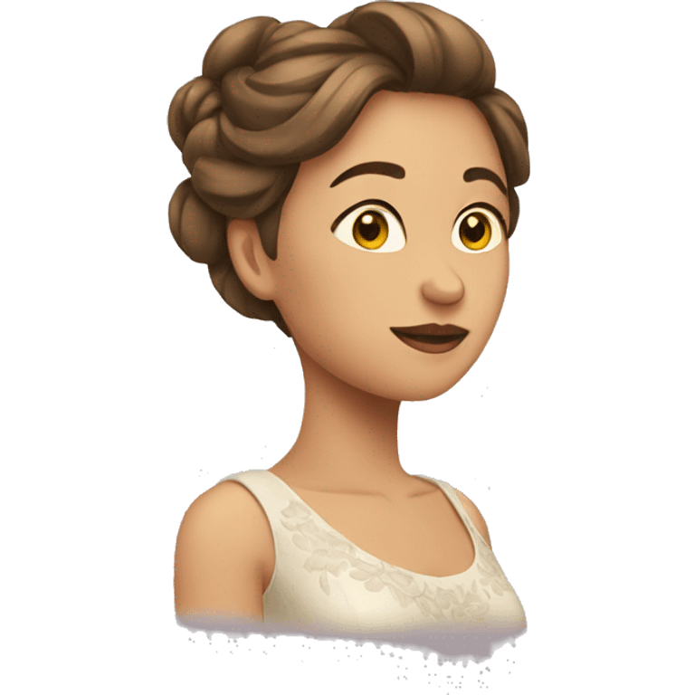 woman in dress looking to the left (side view) emoji