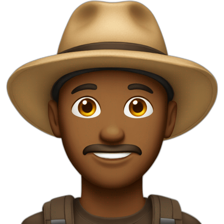 guy brown hat emoji