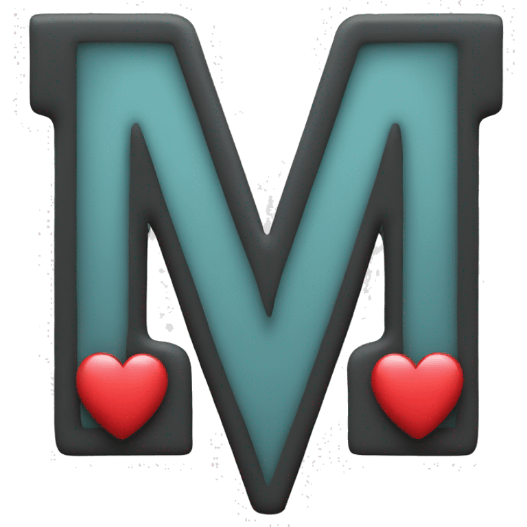 Letter M with a heart emoji