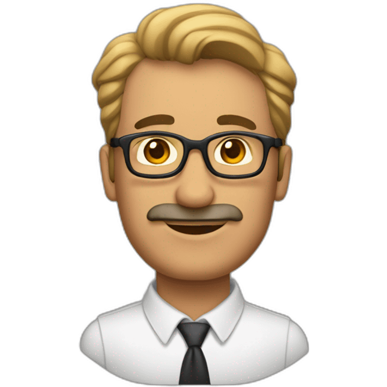 Hombre mayor sin pelo nariz grande y gafas emoji