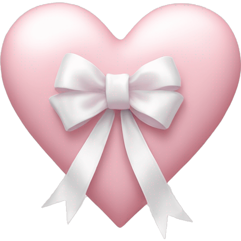 Pastel pink heart with white bow emoji