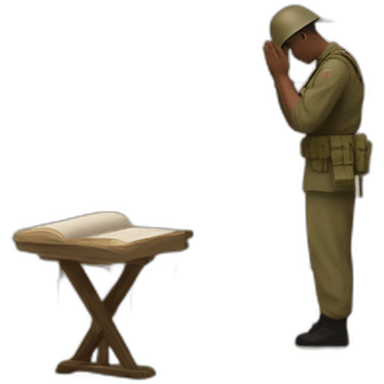 A soldier prays at the Western Wall emoji