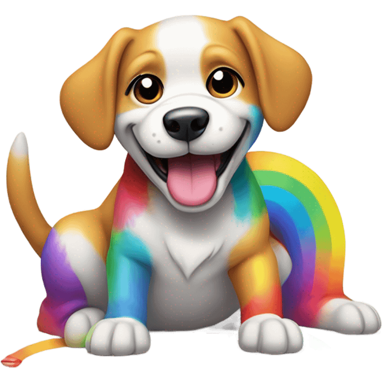 Dog pooping rainbows  emoji