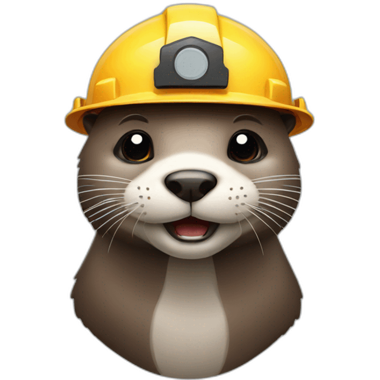 otter with construction head emoji