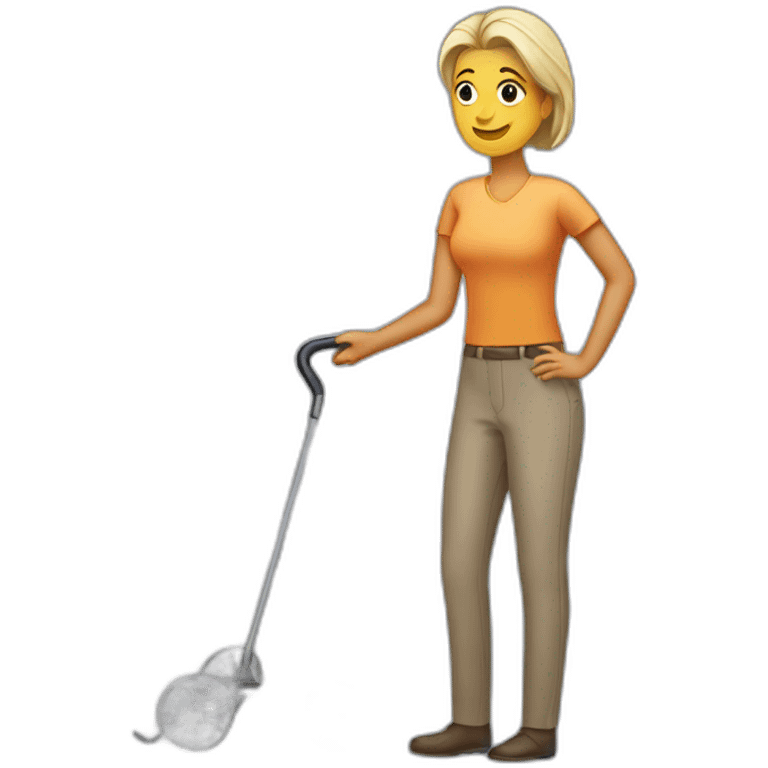 Disabled-Woman-with-one-cane emoji