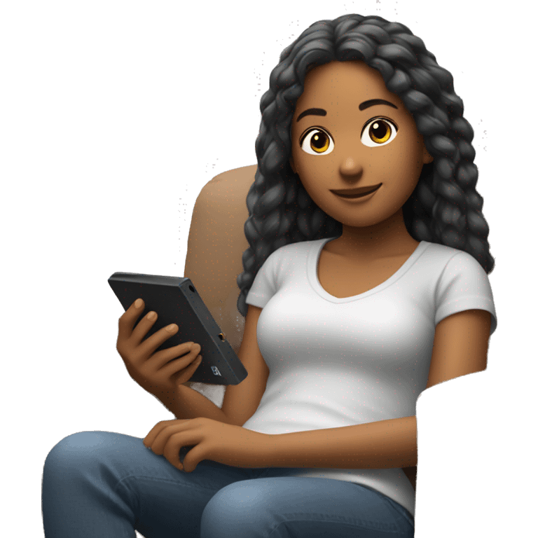 Relaxed girl with nintendo switch emoji