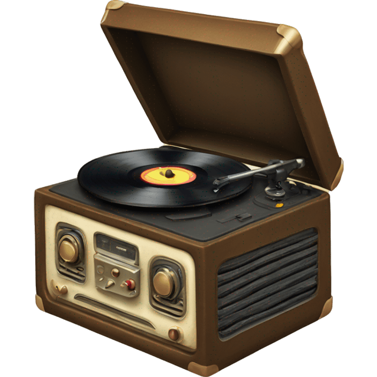 Vintage vinyl record player  emoji