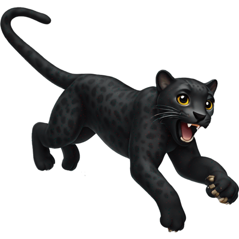 winged black leopard leaping emoji