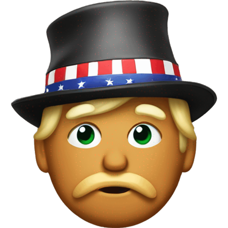 Donald trump wearing a poop hat emoji