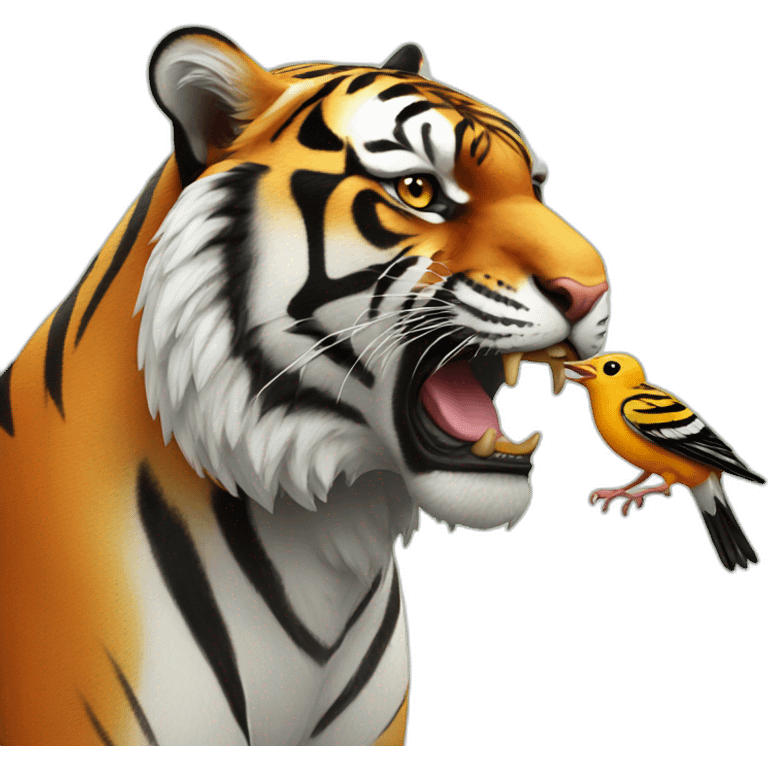 tiger eat bird emoji