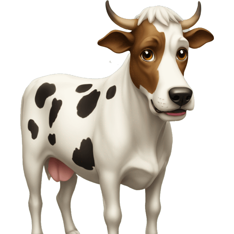 Dog on cow emoji