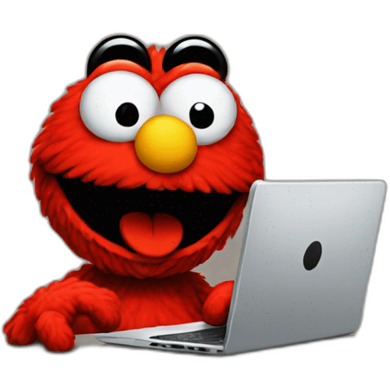 elmo coding on a pc emoji