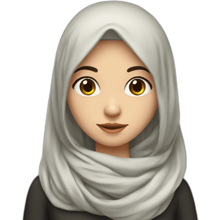 Russian Girl with long black hair and headscarf emoji