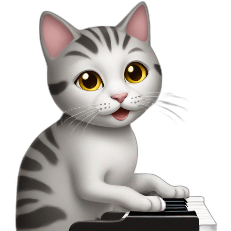 Cat playing piano emoji