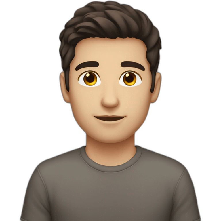 Dark brown hair dark brown eyes male emoji