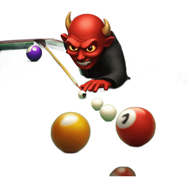 devil on my shoulder playing pool emoji