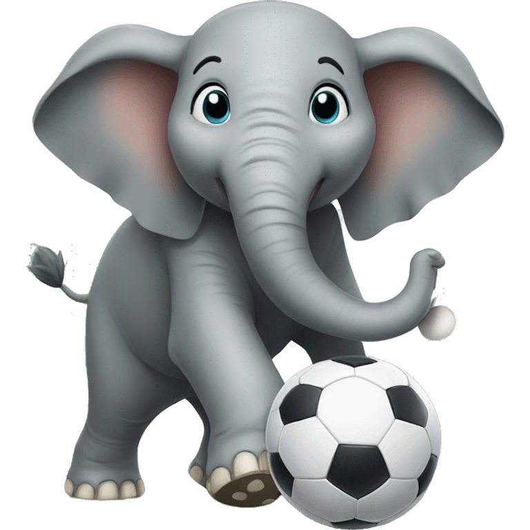 elephant playing soccer emoji