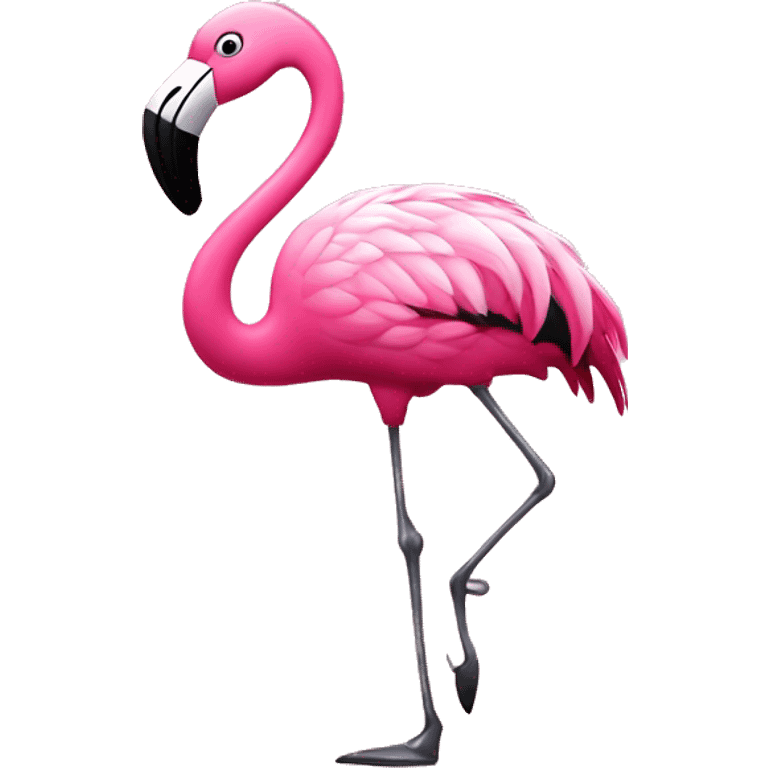 pink flamingo wearing tap dancing shoes emoji