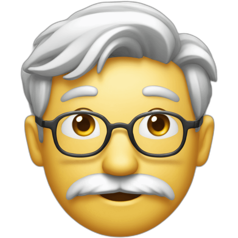 profesor de física y química calvo con barba sonriendo emoji