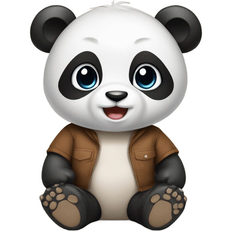 Baby panda with a brown T shirt on  emoji