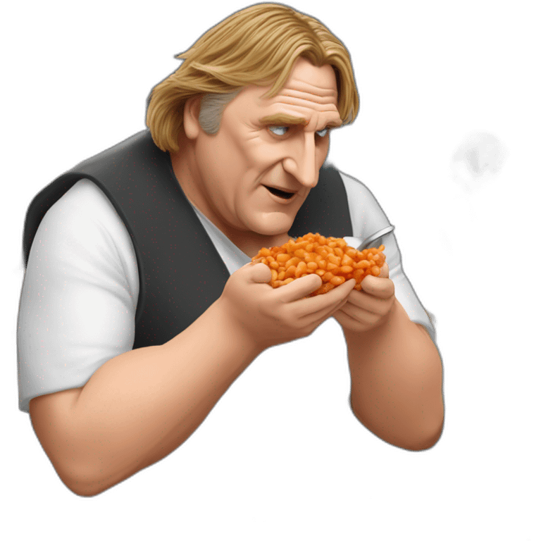 Gerard Depardieu qui mange du cassoulet emoji