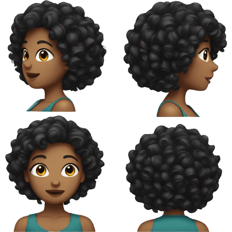 Woman with curly black hair emoji