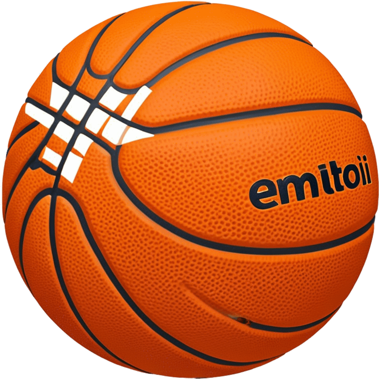 Cinematic Realistic image of a basketball rendered in vivid orange with a pebbled surface texture and crisp stitching details, set against a high-contrast backdrop that highlights its dynamic, sporty essence emoji