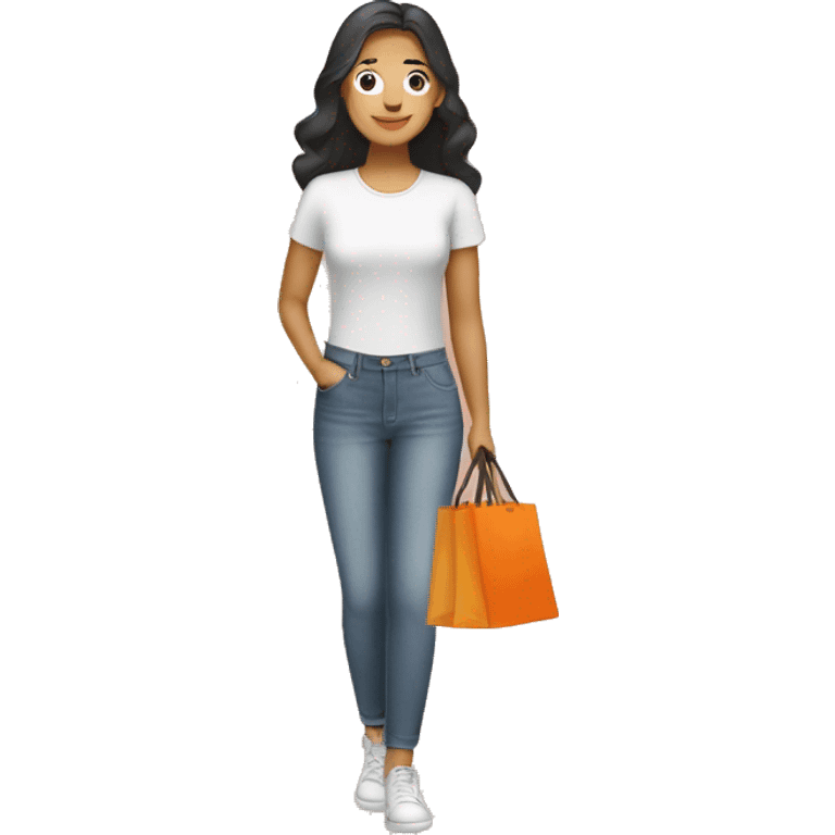 create a woman with shopee shopping emoji