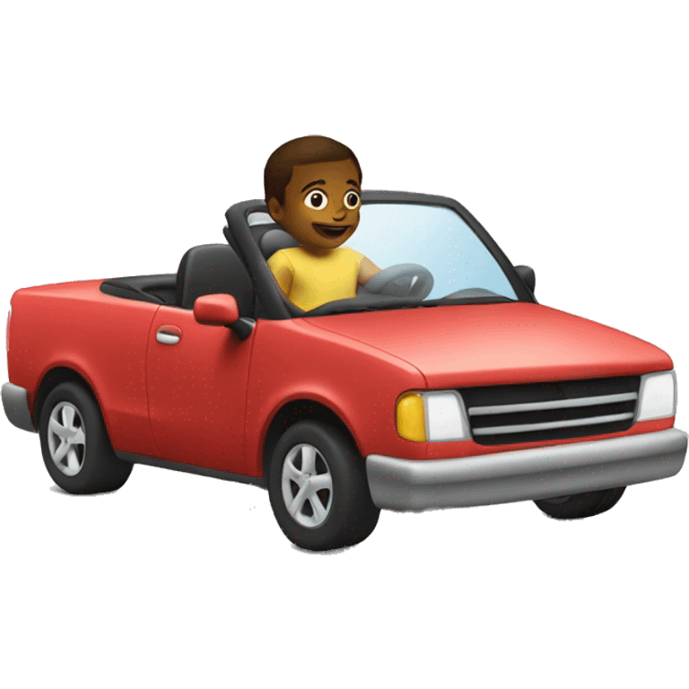 Kid driving car emoji