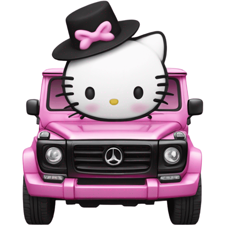 Hello kitty kuromi on a g wagon emoji