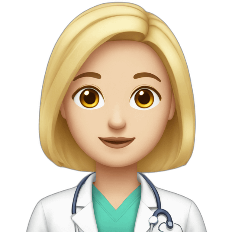 Young white Neurologist and gynecologist in love emoji