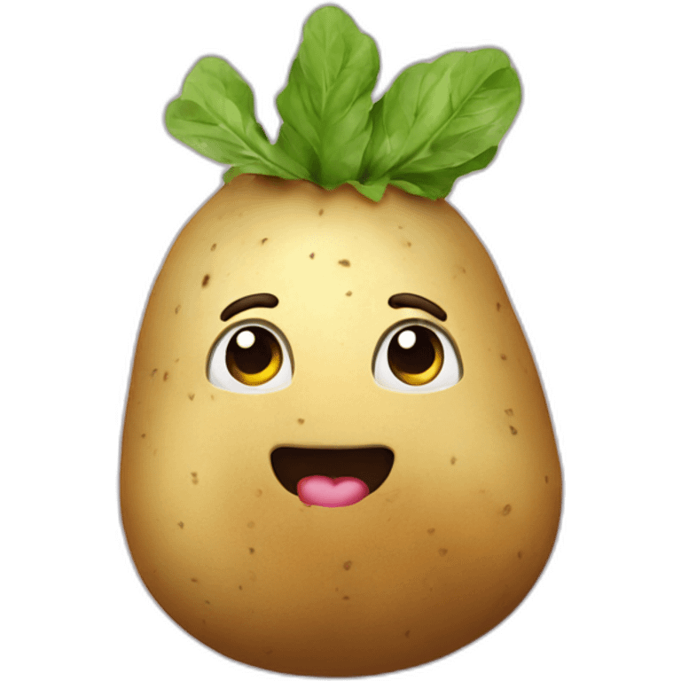 Potato with unicorn horn on top emoji