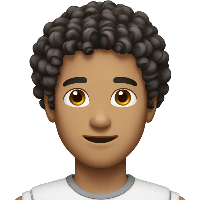 curly guy with dark hair emoji