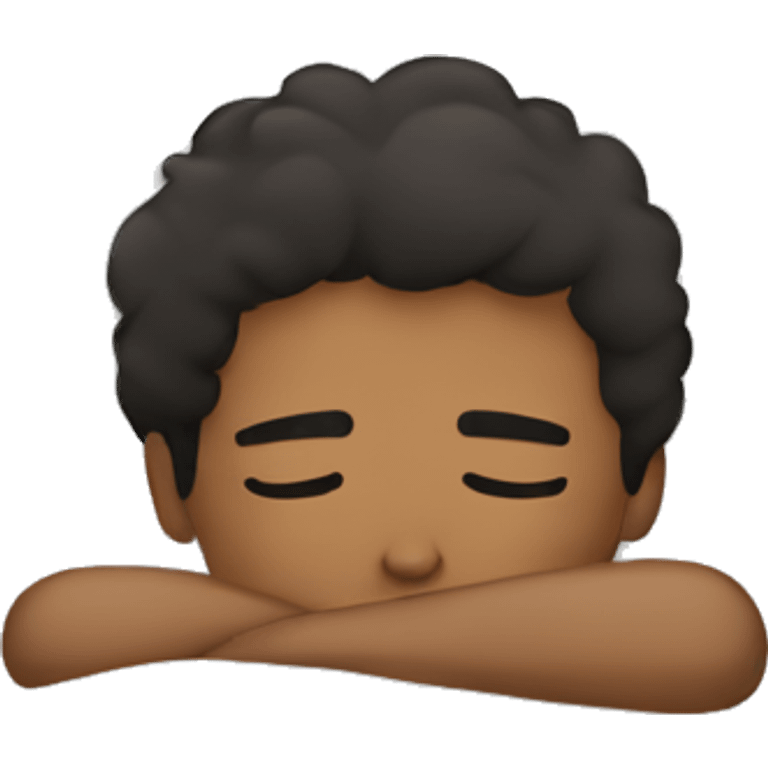 young brown man sleeping on pillow emoji