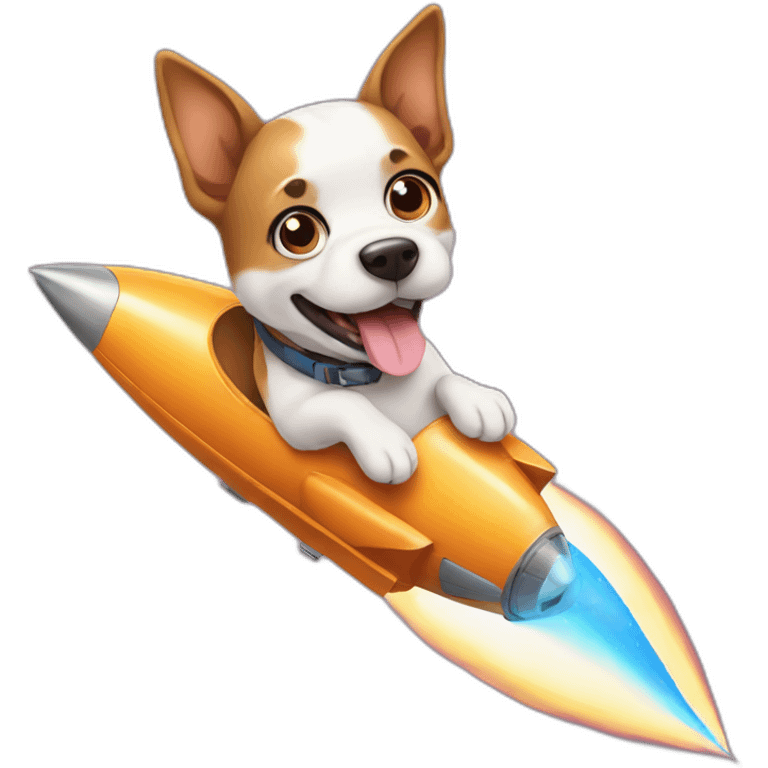 dog on rocket emoji