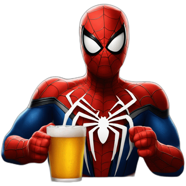 Spider-Man drink beer emoji