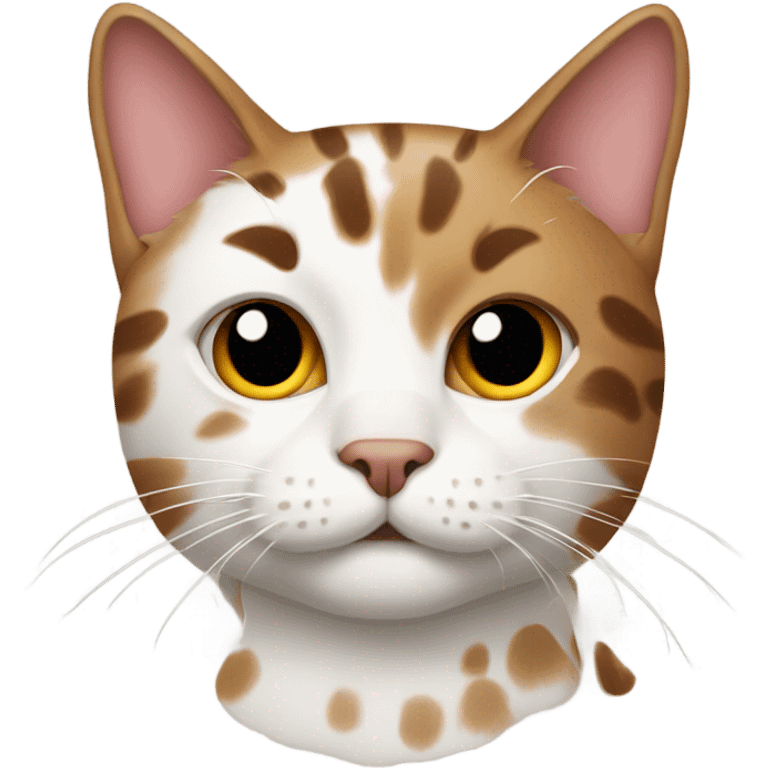 cat with white, red and brown spots emoji