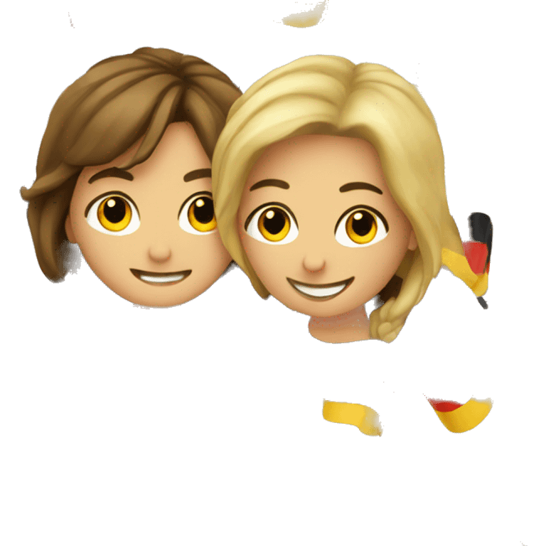 Couple waving german flag emoji