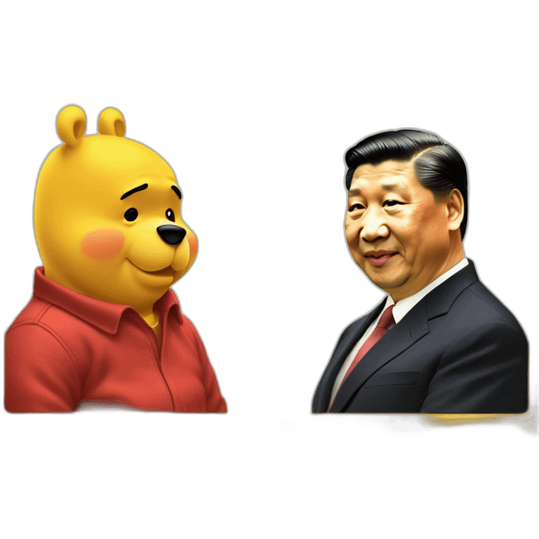 xi jinping looking into a mirror reflection of winnie the pooh emoji