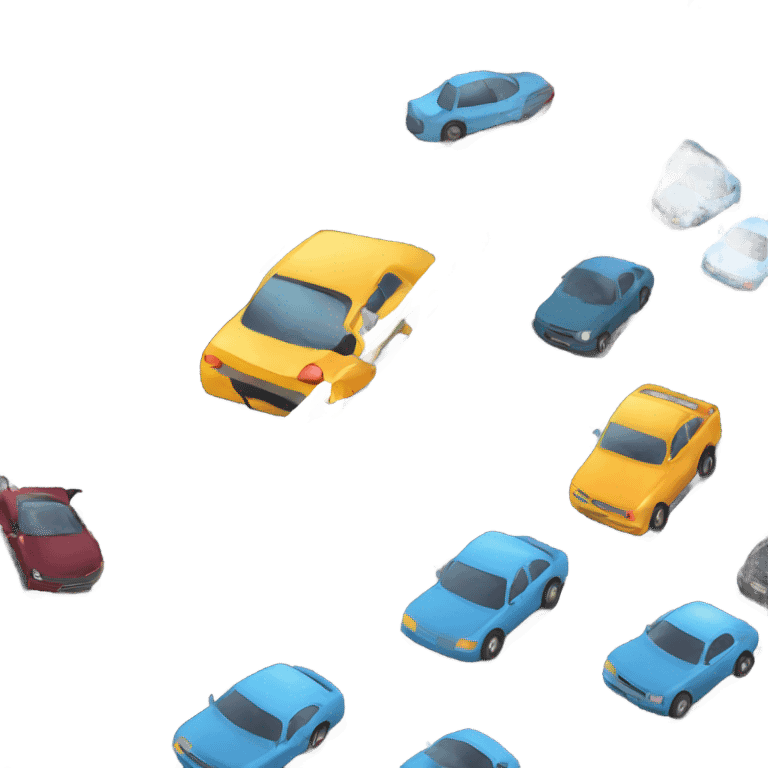 Car stuck in traffic for bridge emoji