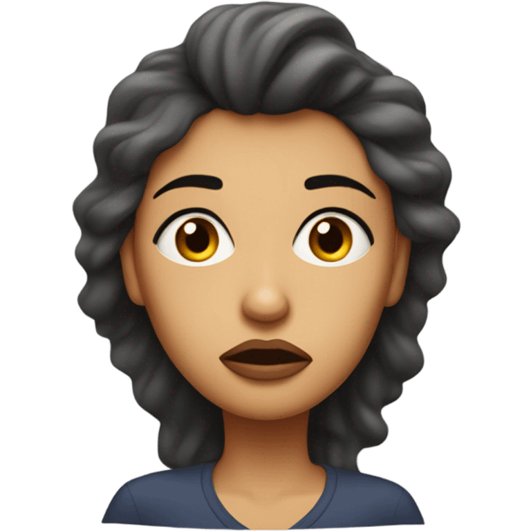 woman looking very stressed  emoji