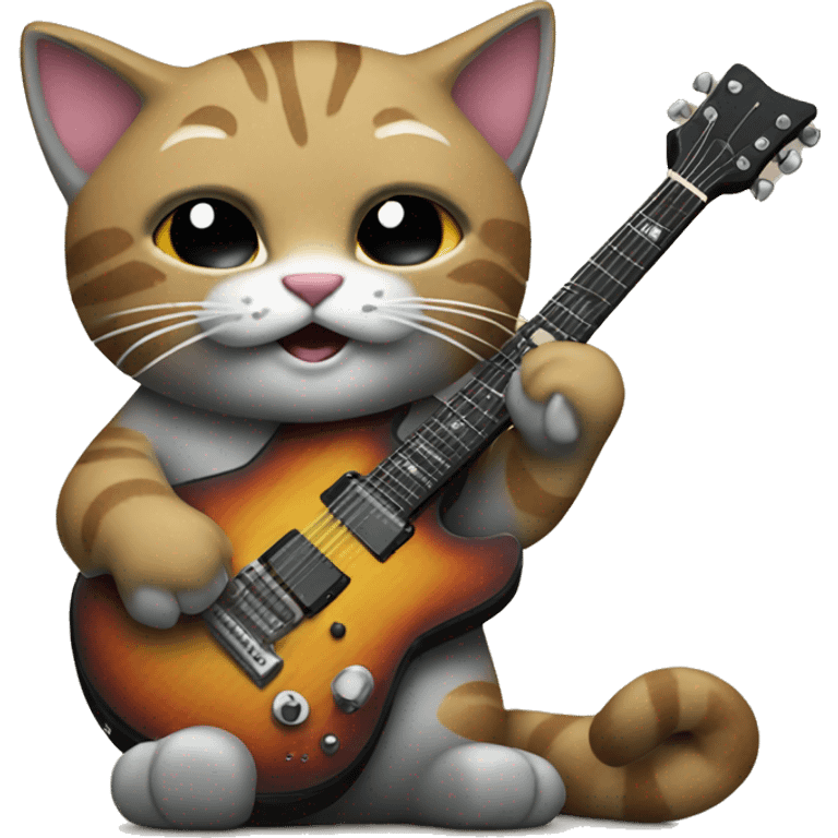 rock cat playing a guitar emoji