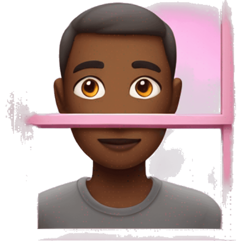 person looking out of pink tinted window emoji