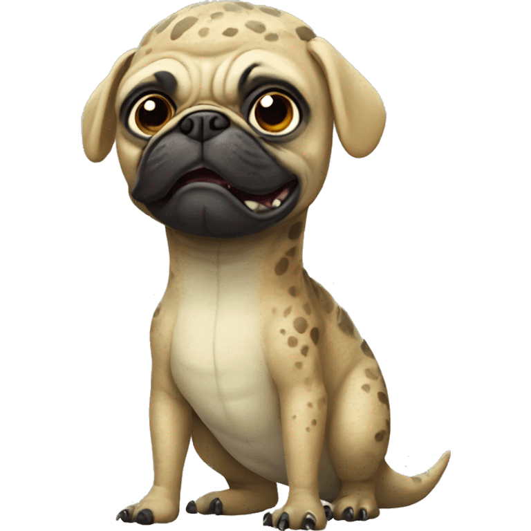 Dinosaur with a pug costume  emoji