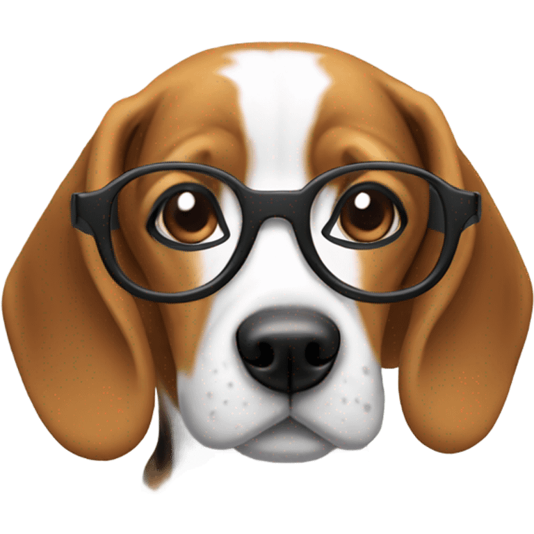 Beagle wearing glasses  emoji