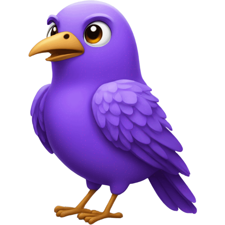 Happy purple bird emoji