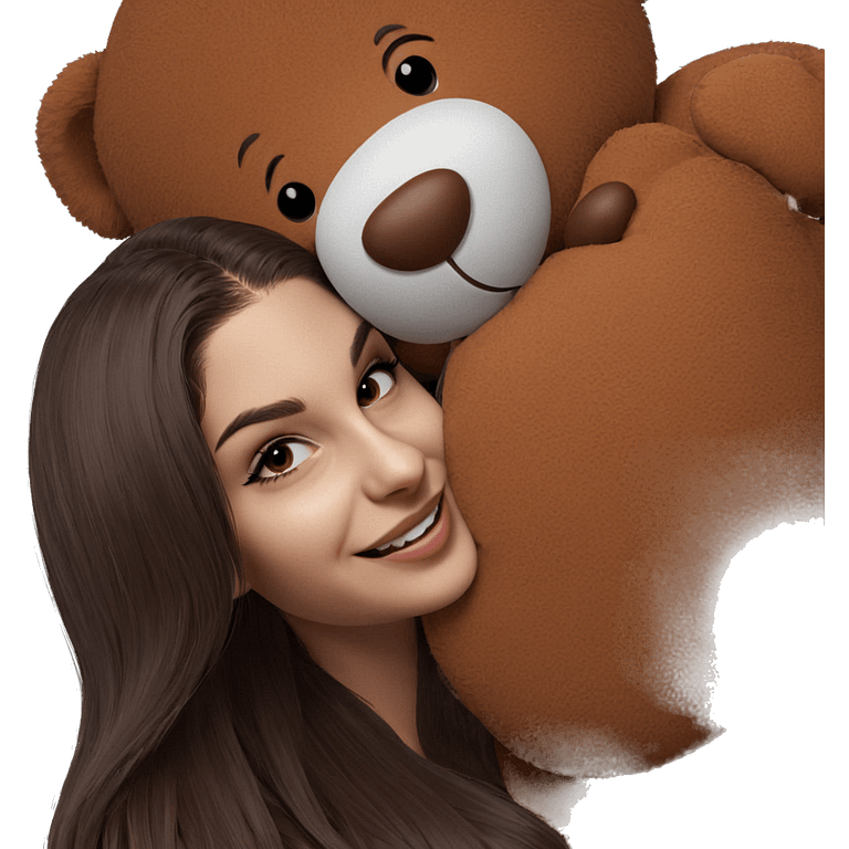 smiling girl with teddy bear emoji