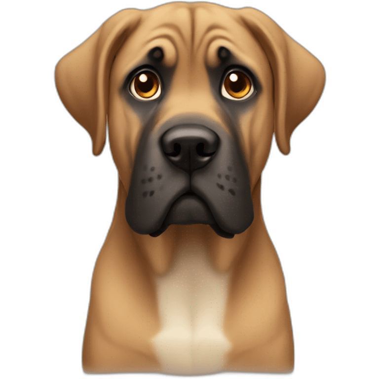 Curious mastiff stare what emoji