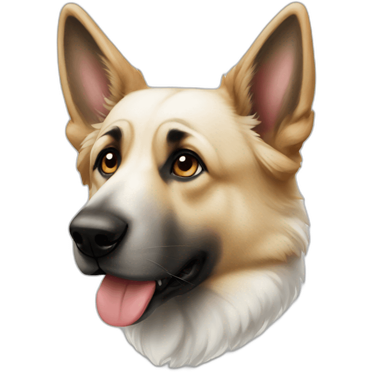 white and dark  german shepherd emoji