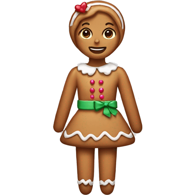 Gingerbread girl with a bow emoji